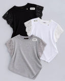 Neira Premium Lace-Detailed Cotton Top