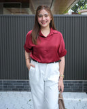 Rhoda Collared Silk Top