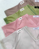 Vienda V-Neck Satin Top