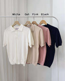 Christa Collared Knit Top