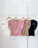 Calin Puff Sleeve Silk Top