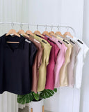 Shariz Collared Satin Top