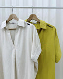 Shauna Premium Collared Linen Top