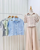 Crissa Buttondown Stripe Top