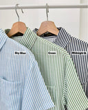 Samina Buttondown Stripe Top