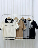 Dany Collared Knit Top