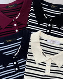 Neriva Collared Stripe Knit Top