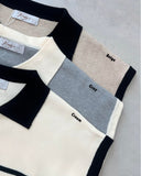 Neda Collared Stripe Knit Top
