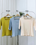 Jiliann 3/4 Rib Knit Top