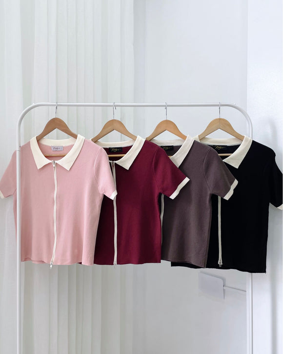 Drea Collared Knit Top