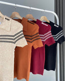 Orlyn Collared Rib Knit Top