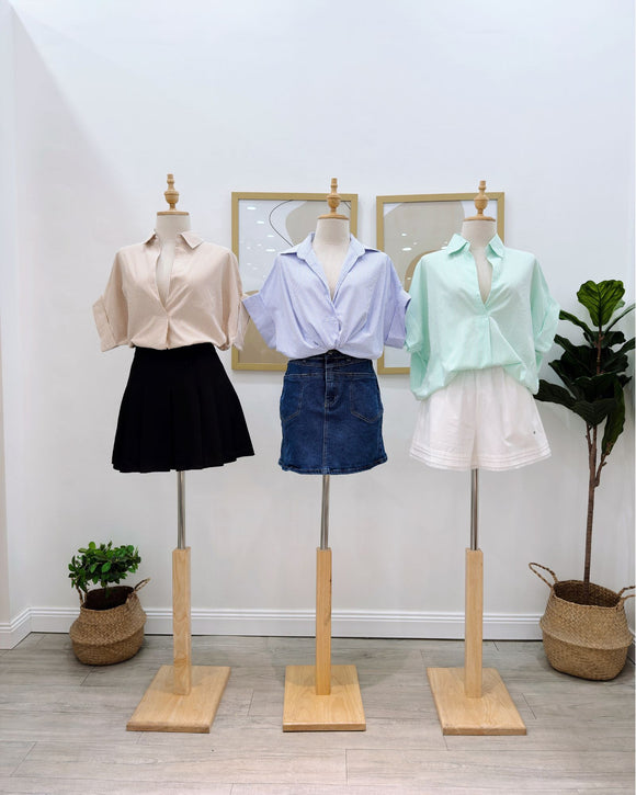 Haelyn V-Neck Stripe Top