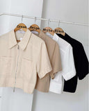 Esthel Zipper Collared Top
