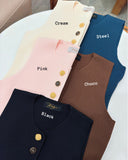 Evadelle Premium Buttondown Knit Top