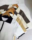 Sera Premium Collared Knit Top