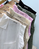 Wrian Button-down Linen Top