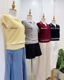 Danvy Collared Knit Top