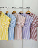 Nayna Buttondown Stripe Top