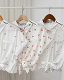 Carmel Printed Buttondown Top