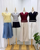 Danvy Collared Knit Top