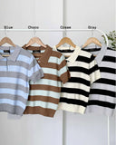 Waylin Collared Stripe Knit Top