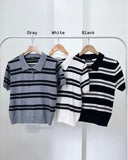 Jaren Collared Stripe Knit Top
