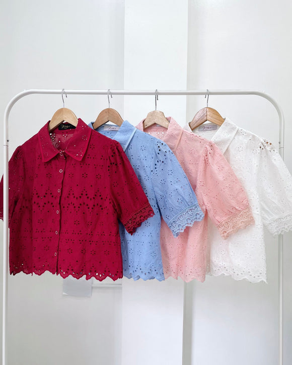 Cherice Premium Eyelet Top