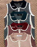 Delta Collared Stripe Knit Top
