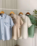 Ginya Buttondown Stripe Top