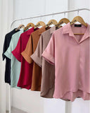 Rhoda Collared Silk Top