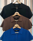 Orlia Collared Rib Knit Top