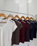 Gerta V-Neck Rib Knit Top