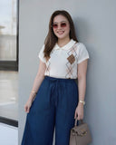 Yeva Premium Collared Knit Top