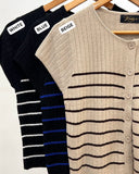 Ymara Textured Stripe Knit Top
