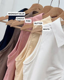 Althea Ruched Buttondown Top
