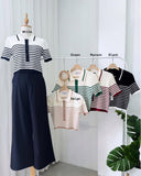 Amren Textured Stripe Knit Top