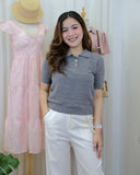 Ayana Textured Collared Knit Top