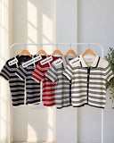 Ralyn Collared Stripe Knit Top