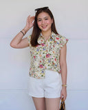 Evora Premium Floral Eyelet Top