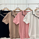 Ezrel Collared Knit Top