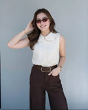 Glare Collared Sleeveless Top