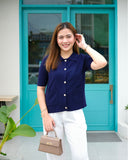 Hilary Buttondown Knit Top