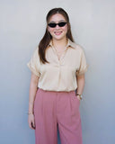 Keilyn Collared Satin Top