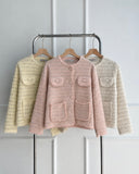 Lavender Fuzzy Cardigan Top