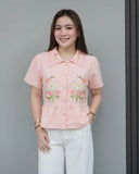Maxine Embroidered Buttondown Top