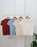 Minna Textured Knit Top with Pearl Detail