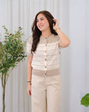 Polaris Buttondown Stripe Knit Top