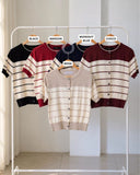 Polaris Buttondown Stripe Knit Top