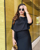 Raida Wrap Satin Dress