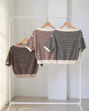 Twila Boatneck Stripe Knit Top